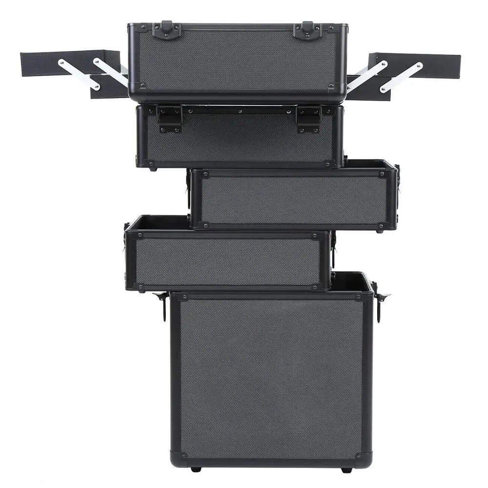 Многослойный вместительный косметический чехол для женщин чемодан на колесиках