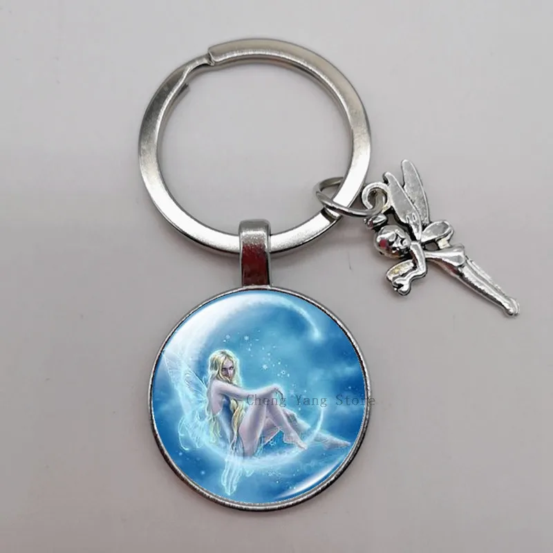 Гламурный Ангел Фея Луна фото брелок ангел ювелирные изделия кулон с дизайном