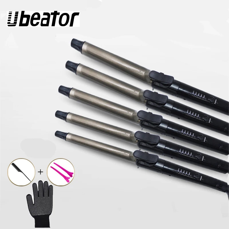 Профессиональная Новая конусная Золотая плита с керамическим покрытием щипцы