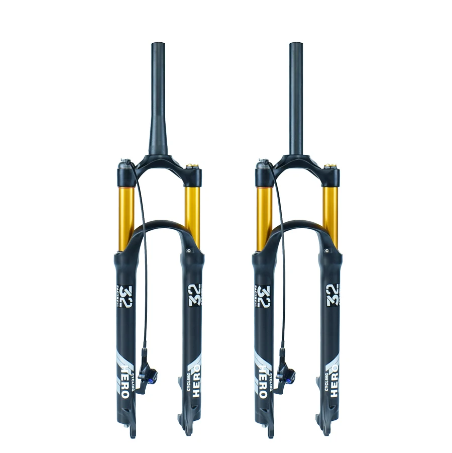 

Cycling Hero Suspension Bicycle Shock Absorber Magnesium Alloy Black Matte MTB Air Fork 26 275 29 Inch Challenge