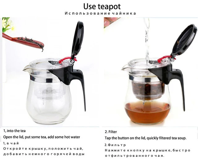 Theepotten, 800ML Bloempatroon Theepot met Verwijderbare Theezeef