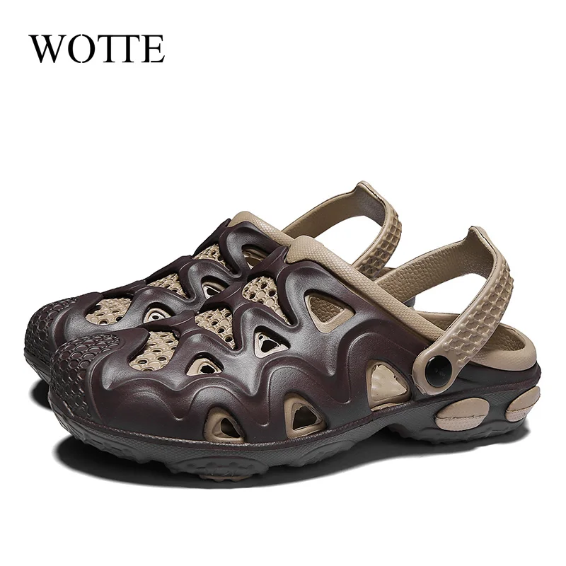 2020 мужские тапочки Летняя обувь с прорезями Резиновые сабо для мужчин EVA Унисекс