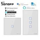 Настенный сенсорный выключатель SONOFF T0 T2 T3 US TX Wifi 123 Gang Smart Home 433 RF eWelink, таймер, управление через приложение для Alexa Google Home