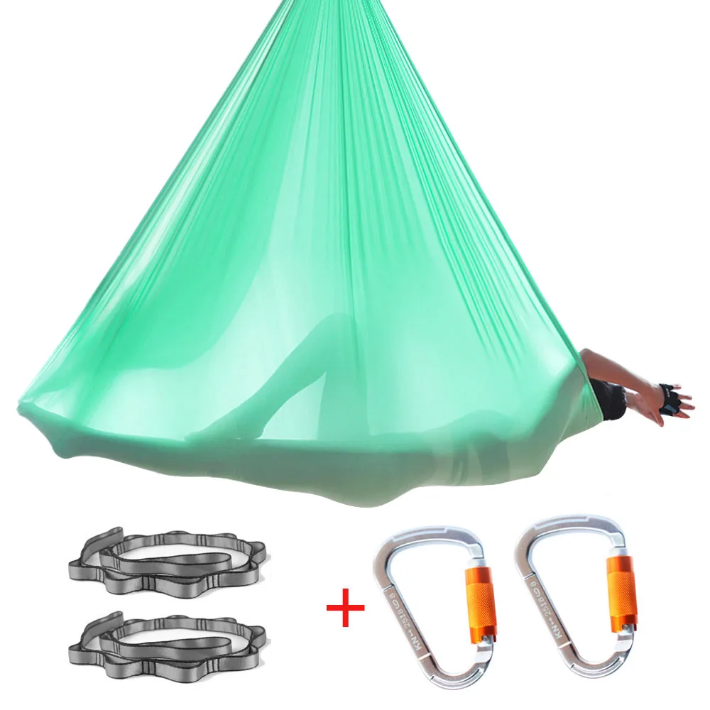 

Нейлоновый набор качелей для йоги, наружный воздушный набор гамаков для йоги, 5,5 м, низкий растягивающийся воздушный шелк для дома