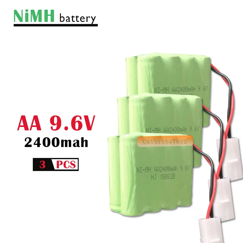 3 шт 2400mah ni mh bateria 9 6 v rc батарея nimh 8x aa Размер pilas recargables упаковка для