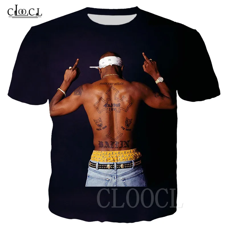 Новая футболка Harajuku стиль для женщин/мужчин Тупак 2Pac 3D Футболка с принтом