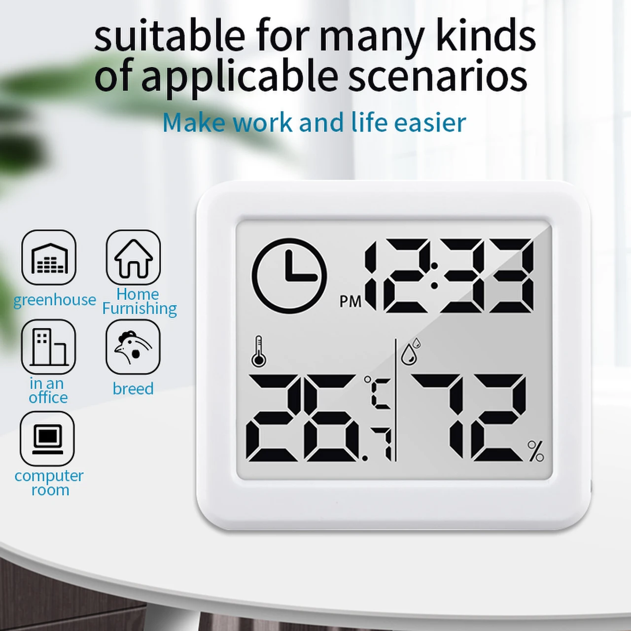 

Цифровой мини-Термометр-Гигрометр с ЖК-дисплеем, комнатный электронный измеритель температуры и влажности, датчик, Метеостанция для дома