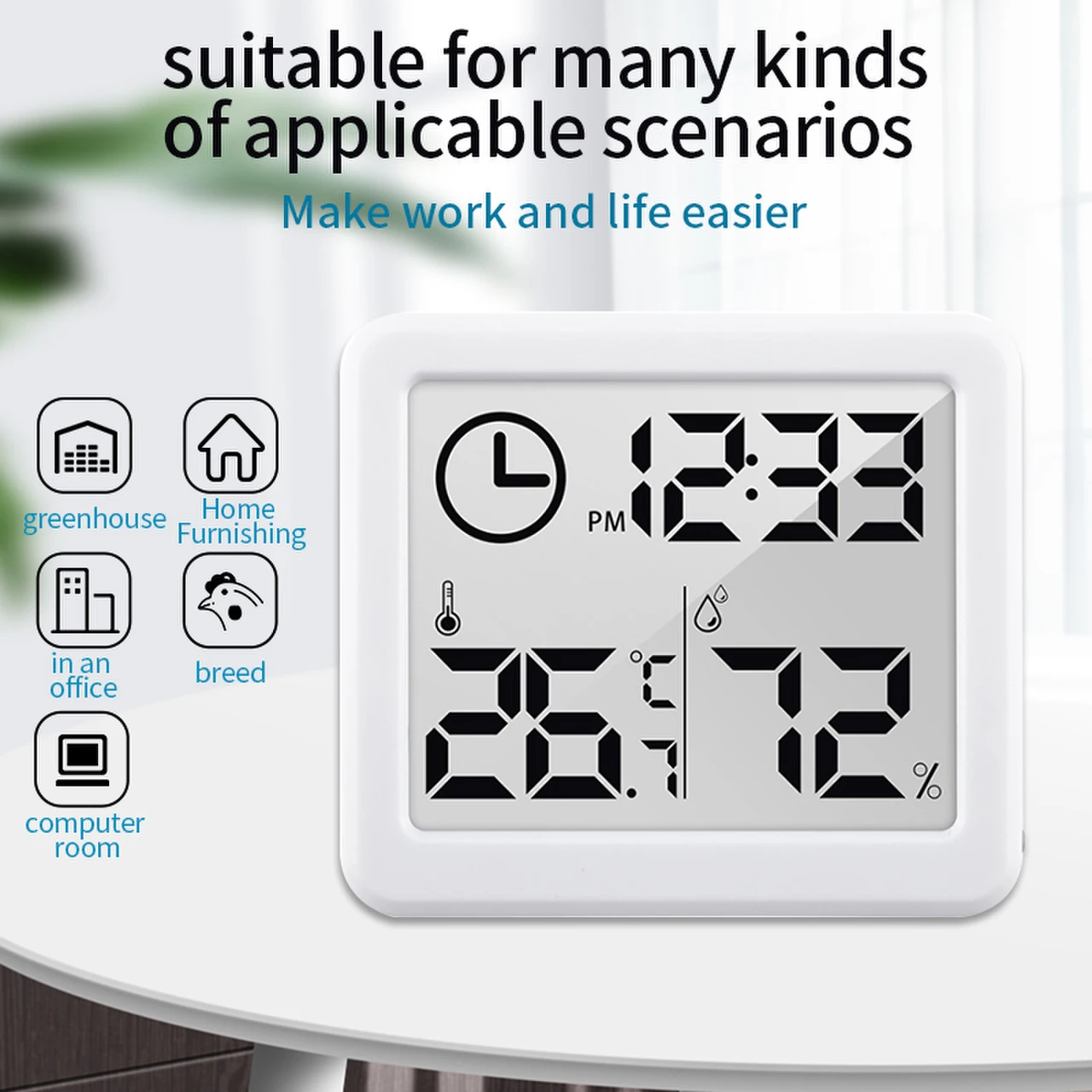 Home Medidor de Umidade Meteorológica para Casa Mini Digital Termômetro Higrômetro Sala Interior Eletrônico Temperatura Sensor Estação Lcd