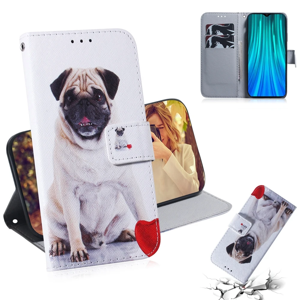 Кожаный чехол Xiaomi Redmi Note 8 Pro, чехол для Etui Redmi Note 8, флип-чехол, Роскошный кошелек с животными, чехол на магните для телефона, Fundas