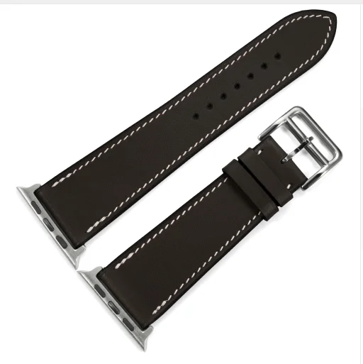 Ремешок из натуральной кожи для iWatch 5 4 3 2 1 сменный ремешок с классической пряжкой для часов Apple Watch 42 мм 38 мм 40 мм 44 мм - Цвет ремешка: black