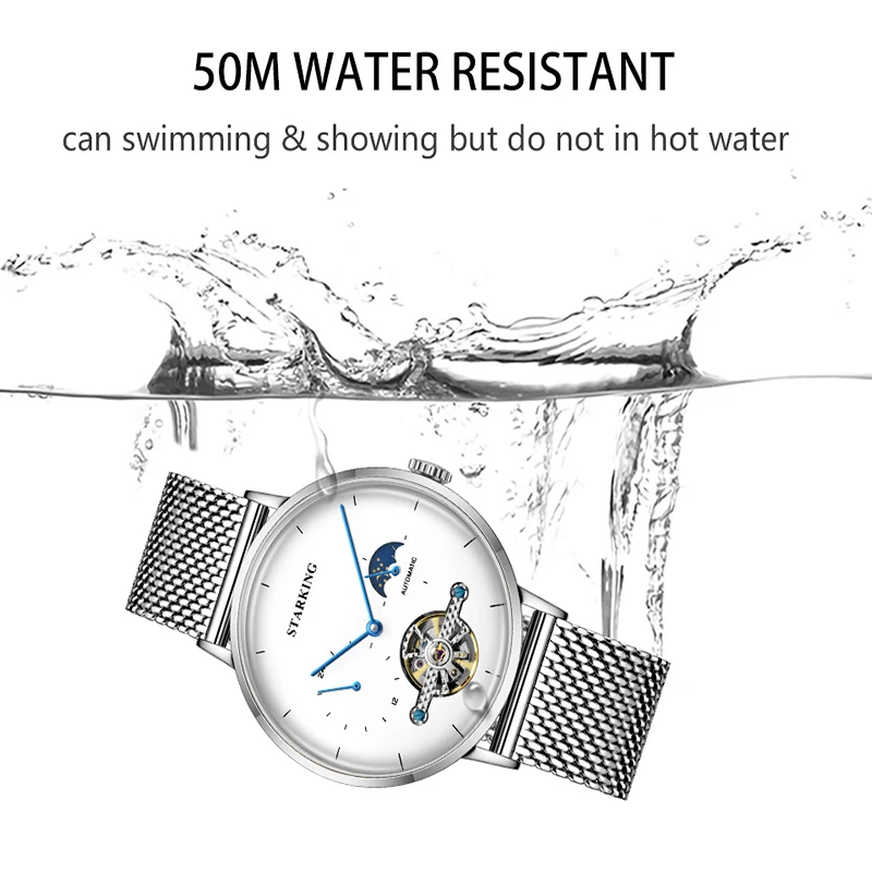 Часы наручные STARKING мужские стальные модные деловые автоматические механические