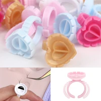 newcome 50100pcs disposable v shaped eyelash glue fan cup rings easy to make volume fans nail art adhesibve holder makeup tool