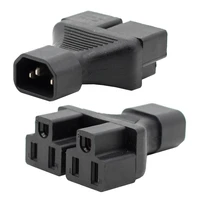 c14 to nema 5 15r ac power adapter y spliter wire connector converter socket conversion plug