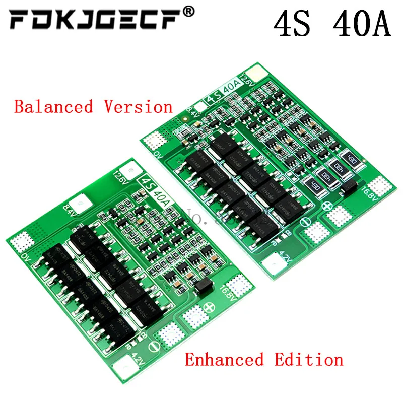 4S 40A литий ионная литиевая батарея 18650 зарядное устройство PCB плата защиты BMS с