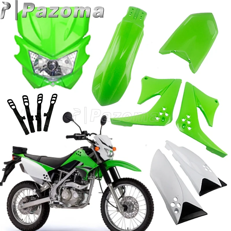 Мотоцикл Dirt Bike Mx Enduro Пластиковый обтекатель тела комплект для Kawasaki KLX150 фара боковая крышка сиденье на крыле крышка топливного бака комплект