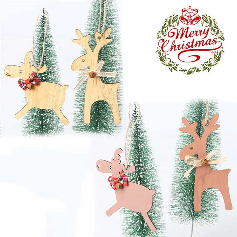 2020 рождественские деревянные поделки Рождественский бант украшение лося