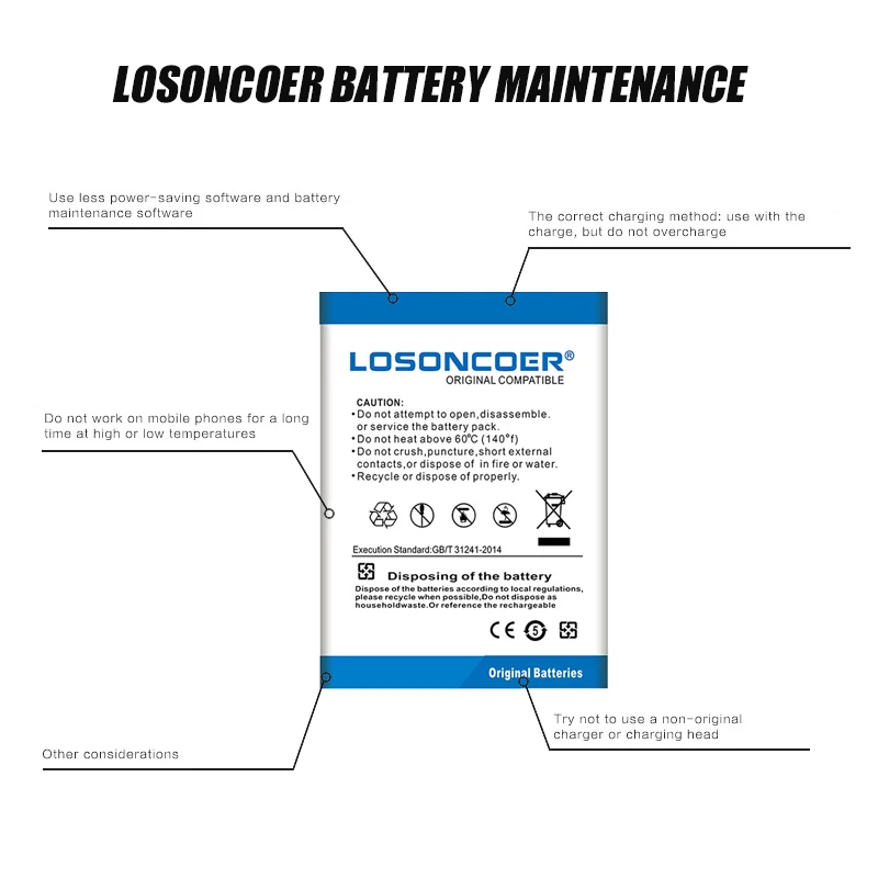 Аккумулятор LOSONCOER 3600 мАч для ZTE Blade V5 V5S аккумулятор N9180 U9180 V9180 N918ST Li3824T43P3hA04147 + номер
