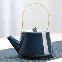 ceramic coffee pot with beam pot tea set small teapot tea cup small set household living room flower tea making teapot