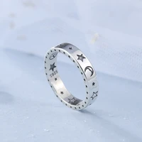 fashion vintage moon star open thai color for women rings smiling face finger jewelry gift