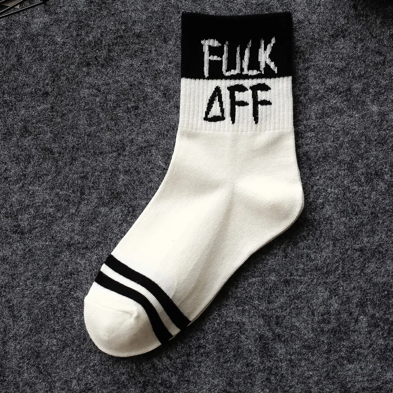 Осень зима унисекс прикольные хлопковые сексуальные носки английские буквы