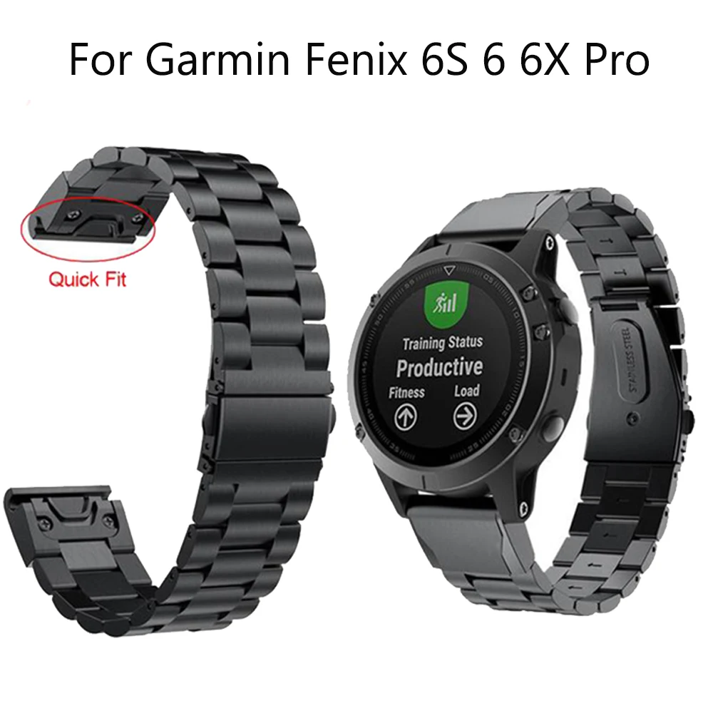 Часы с ремешком из нержавеющей стали ремешок для Garmin Fenix 6S 6 6X Pro быстросъемный ремешок для Garmin Fenix 5 5X 5s Plus