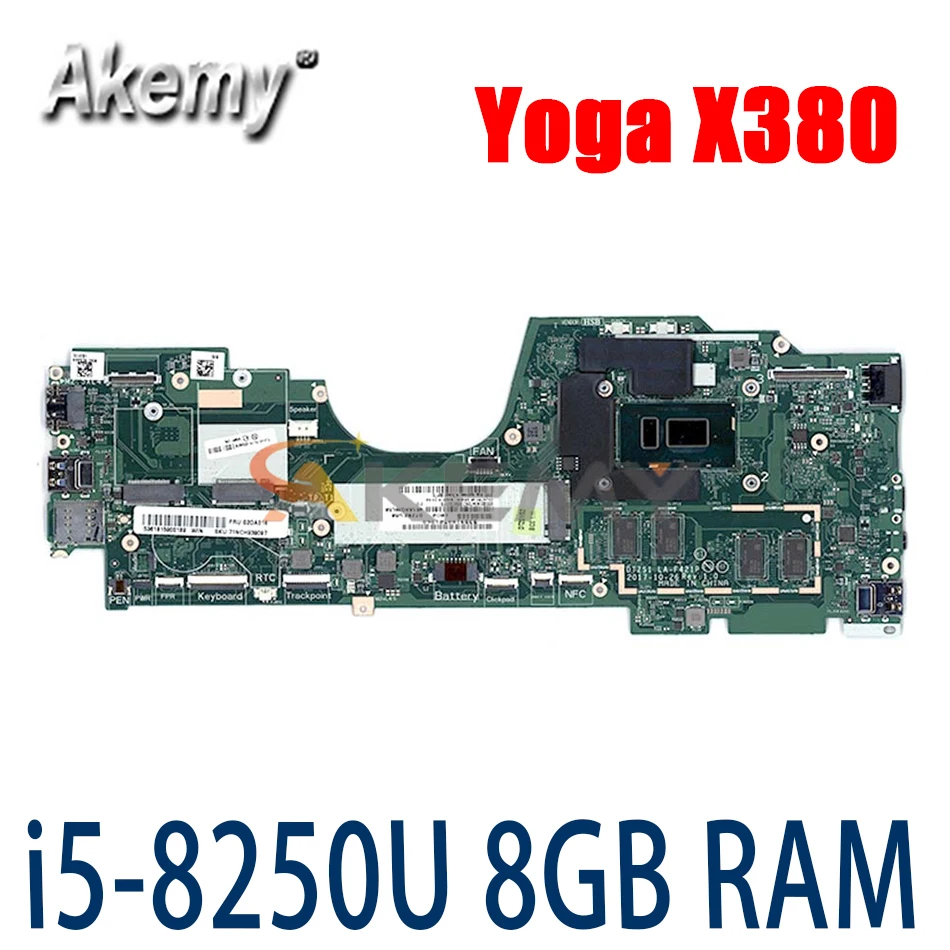 

LA-F421P For ThinkPad X380 Yoga laptop motherboard CPU i5 8250U RAM 8GB tested 100% working FRU 02DA004 02DA006 5B20X01166