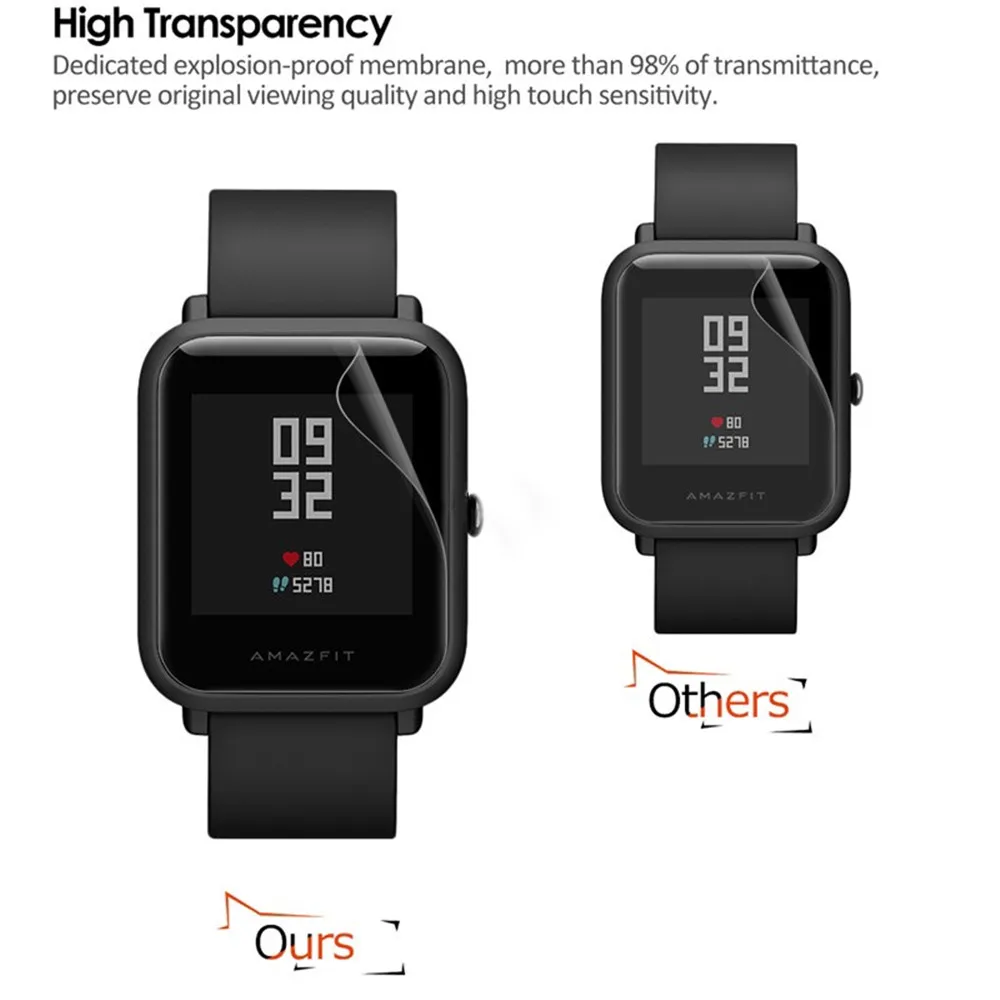 Ультратонкая защитная пленка HD для смарт-часов Huami Amazfit Bip BIT PACE Lite 10 шт. |