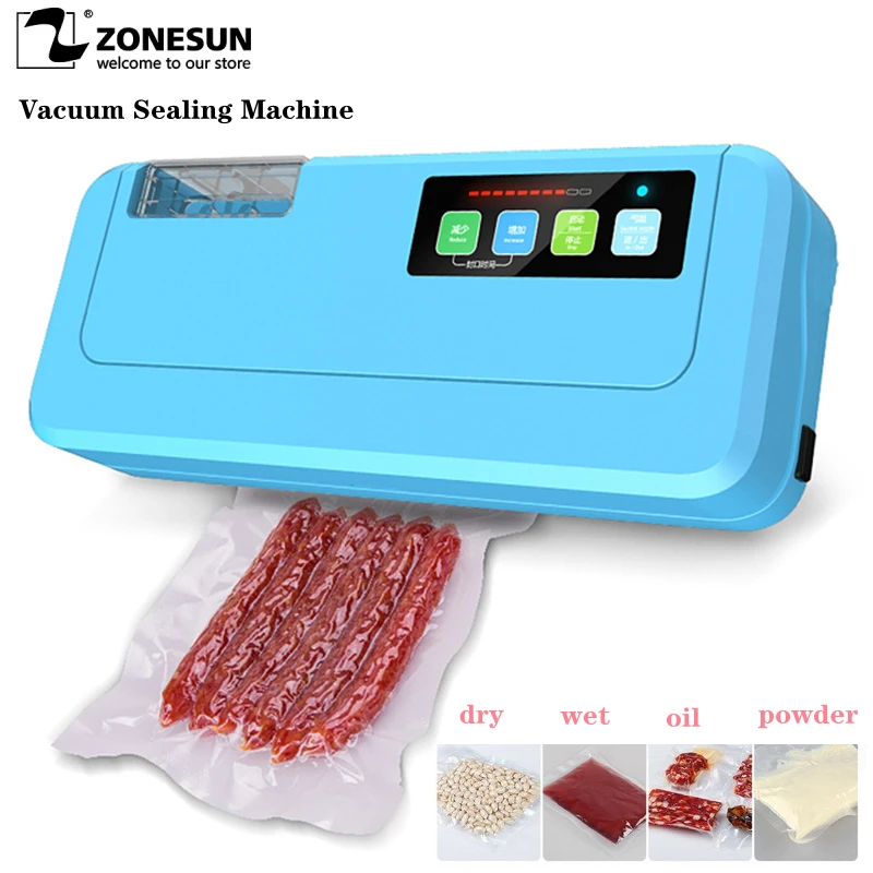 

ZONESUN P-290 Househlod Food Vacuum Sealer Packaging Machine Film Sealer Vacuum packer Give Free Vacuum Bags for Tea Food Saver
