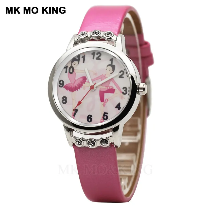 Уникальный дизайн милые розовые детские часы Мультяшные кварцевые для маленьких