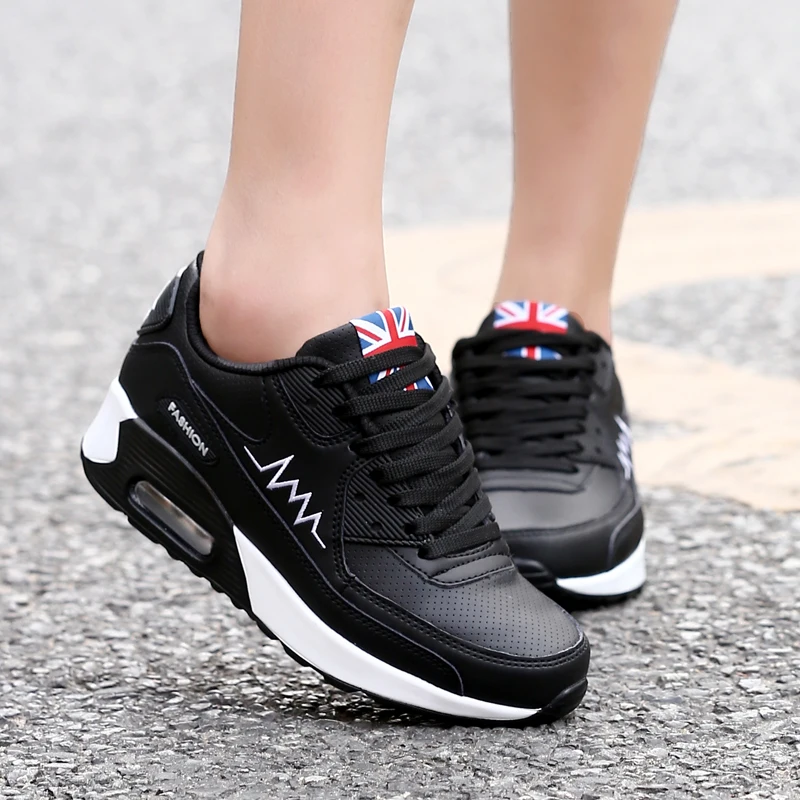 

Newbeads Women's Running Sneakers Shoes High Heels Lace Up Summer Air Cushion Casual Shoes Ladies Fashion Thick Bottom Shoes