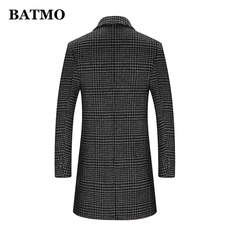 BATMO 2020 Новое поступление осенний шерстяной клетчатый Повседневный Тренч для