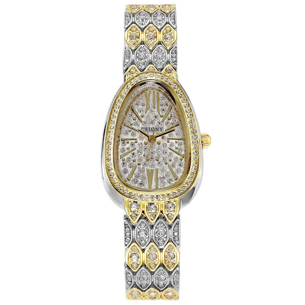 Женские кварцевые часы с геометрическим рисунком роскошные золотистые ремешком