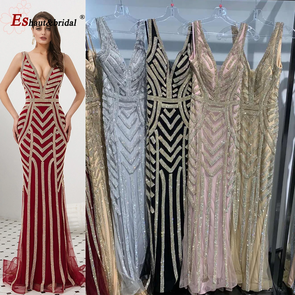 Блестящие бусины Русалка вечернее платье для выпускного вечера Для женщин 2021 v