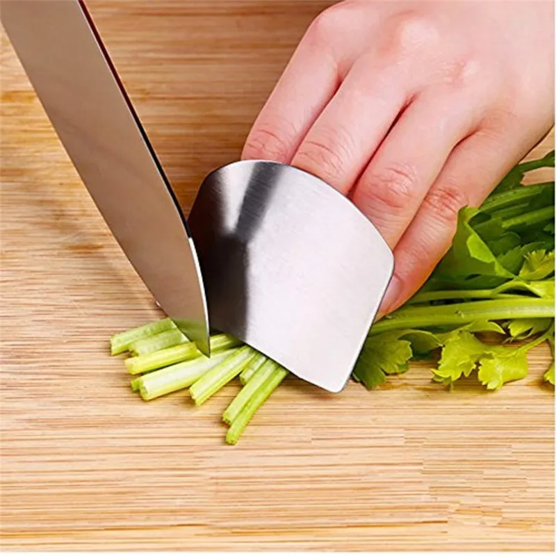 

All Stainless Steel Finger Protector Double Finger Hand Guard Kitchen Tools Kitchen Tools Silicone Kitchen Useful Gadgets
