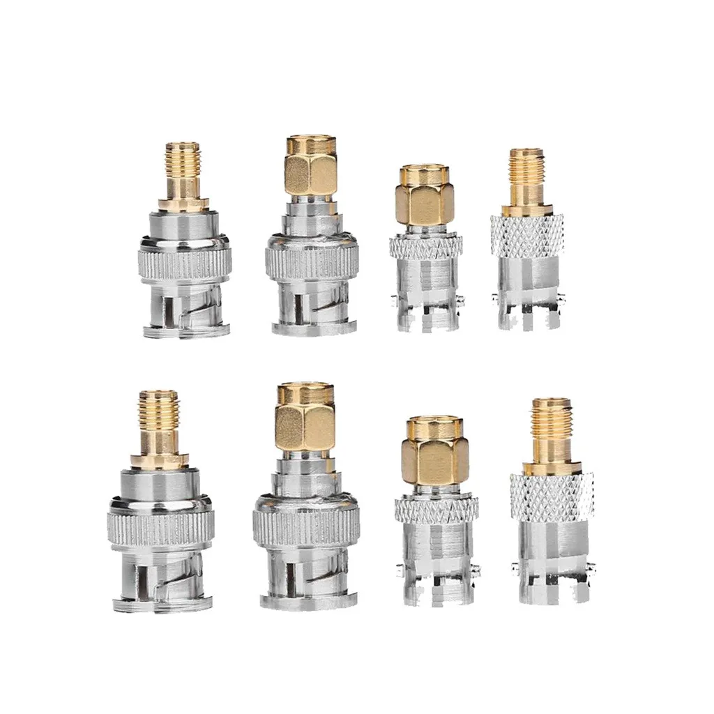 Комплект из 8 шт. переходник с BNC на SMA типа папа мама тестовый преобразователь