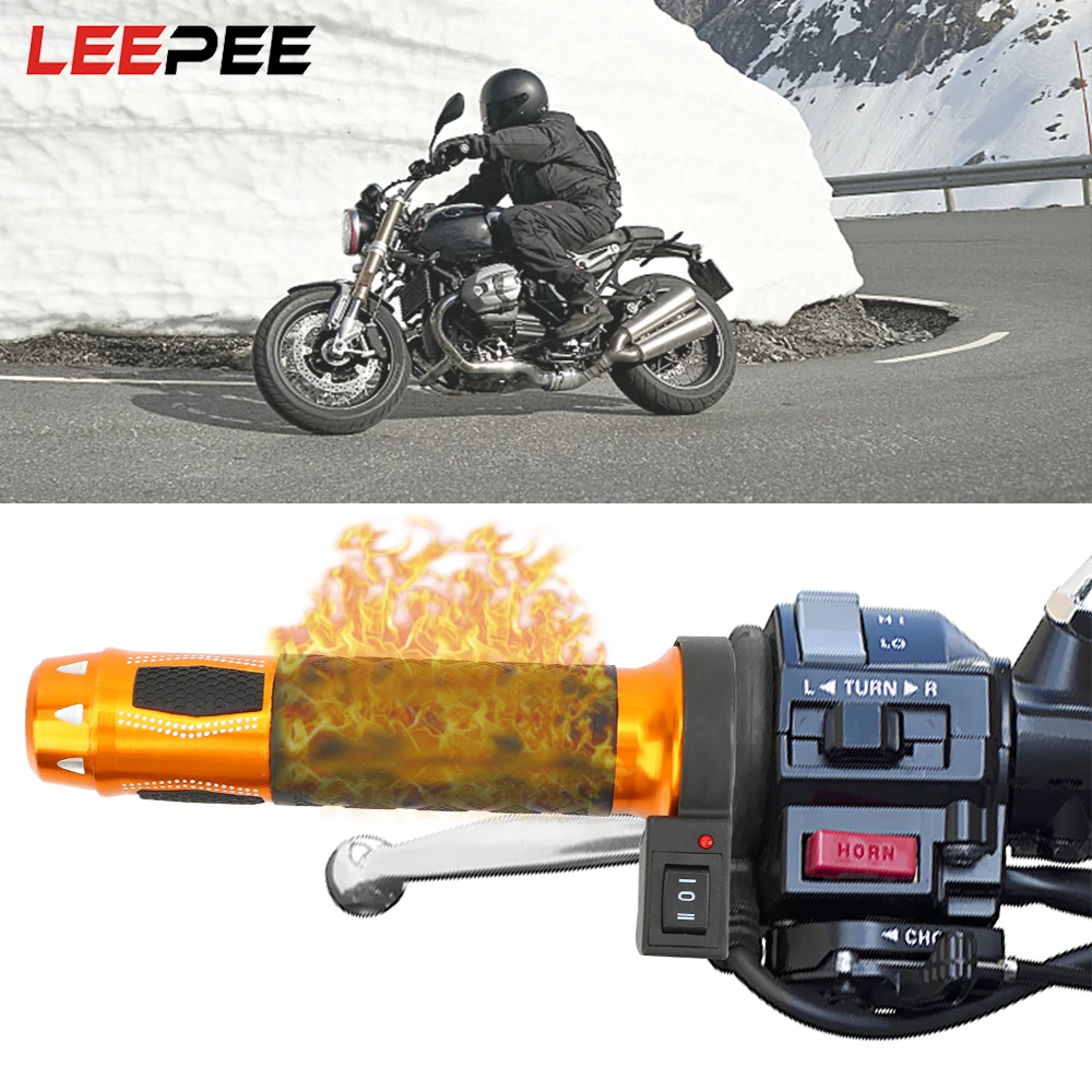 

LEEPEE 2 Pcs Electric Hot Heated Handle 12v Motorcycle Accessories Motorcycle Handlebar 22mm Grips Moto Modified Handlebar