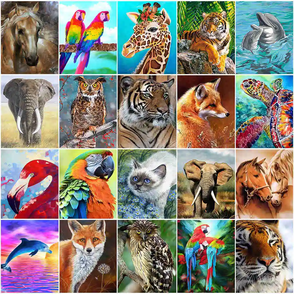 

Miaodu Cartoon Animal 5D Diamond Painting Cross Ctitch Kit Mosaic Diamond Embroidery Picture Rhinestones Art Decoration Home