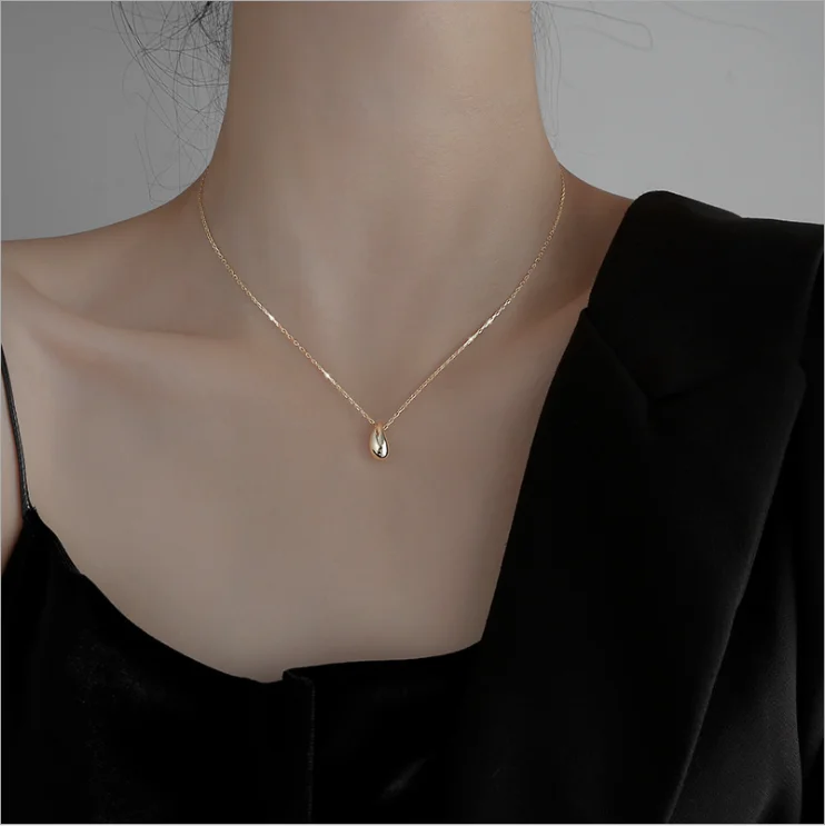 

Titanium Steel 18K Non Fading Water Drop Necklace 2021 New Women's Simple Style