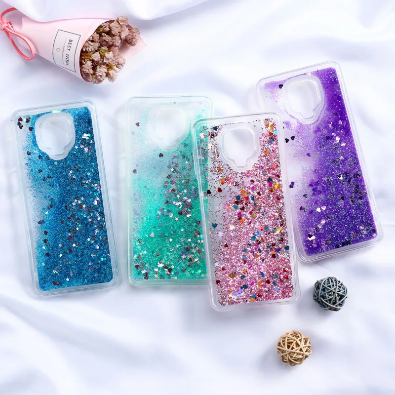 

Poco F3 Case For Xiaomi Redmi Note 10 Pro Cases Redmi 9 9T 9C NFC 9A 9s 10s 8T 8 X3 NFC M3 F1 F2 Mi 11 Lite Liquid Glitter Cover
