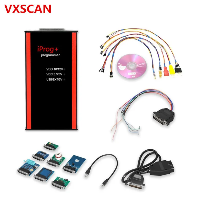 

V80 Iprog+ Pro Key Programmer Support IMMO + Mileage Correction + Airbag Reset and Probes adapters for IPROG+ for in-circuit