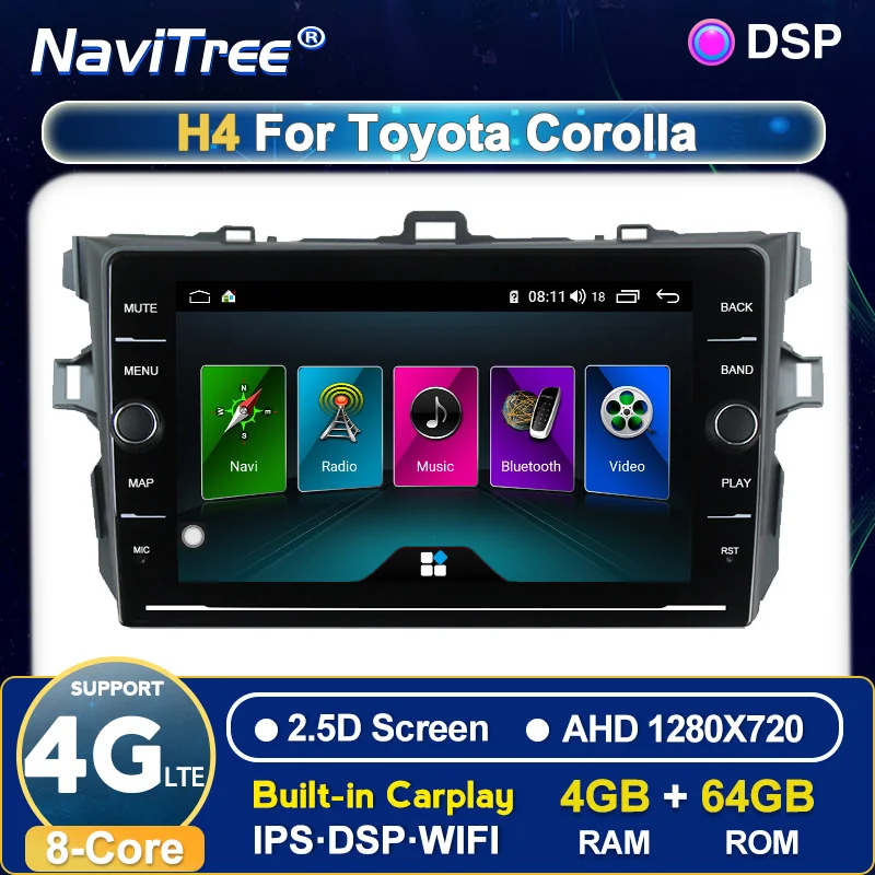 Автомагнитола для Toyota Corolla E140/150 2007 2011 2 din Android мультимедийная система GPS DVR камера
