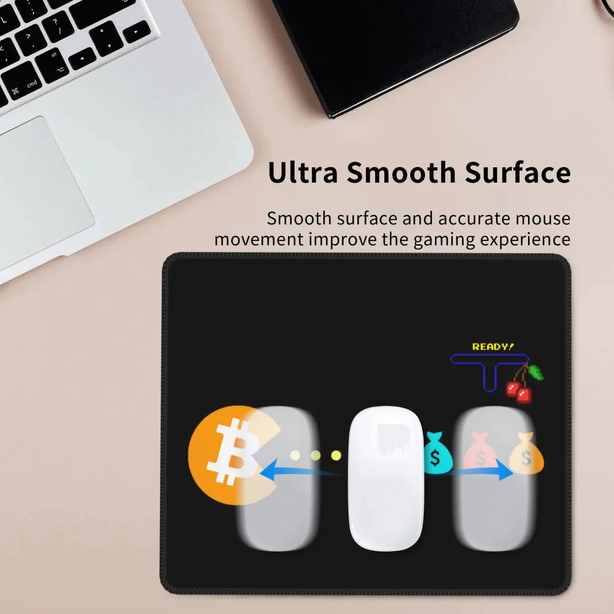 Bitcoin Eats Dollar Mouse Pad with Locking Edge Gamer Mousepad Anti-Slip Rubber Base Cryptocurrency Wallet Office Computer Mat | Компьютеры