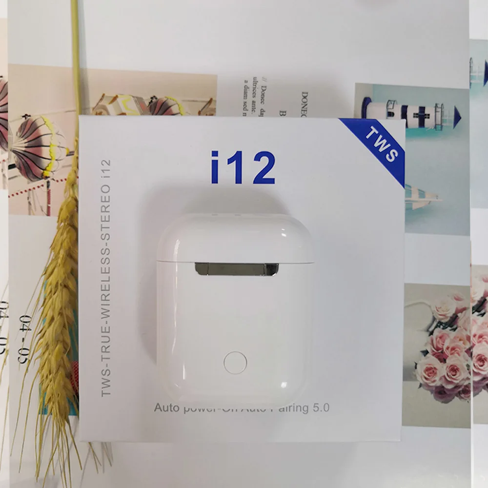 i12 c white box I12 TWS оригинальные матовые bluetooth Беспроводные наушники Bluetooth 5,0 Pop Up Touch Беспроводная гарнитура спортивные наушники - Цвет: i12 c white box