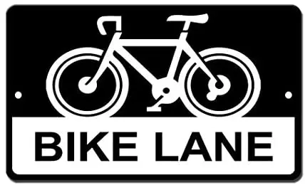

Crysss Bike Lane Novelty Funny 12 X 8 Inches Metal Sign