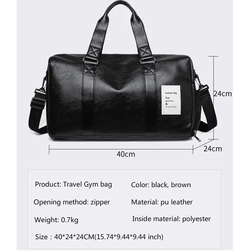 

2021 Travel Tote Bags Men Waterproof PU Leather Gym Fitness Sport Portable Handbags Mens High Capacity Luggage Travel Bags Male