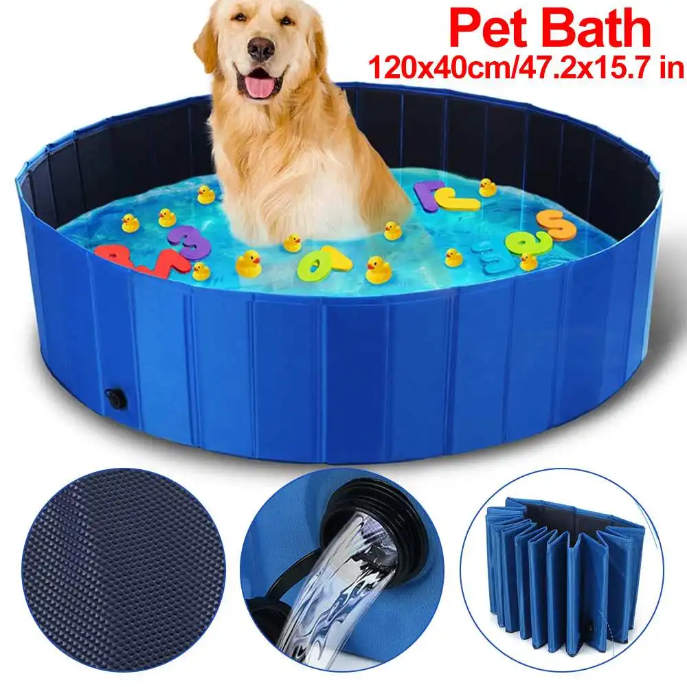 

Складной бассейн для собак, портативная ванна для домашних питомцев, ванна для улицы и помещения, складной бассейн для купания для собак, ко...