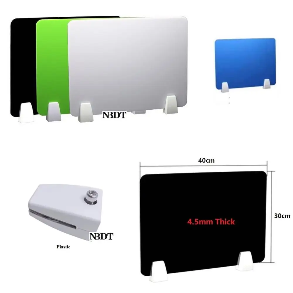 Черный синий зеленый белый Настольный акриловый экран с пластиковыми