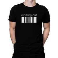 working out lower barcode t shirt
