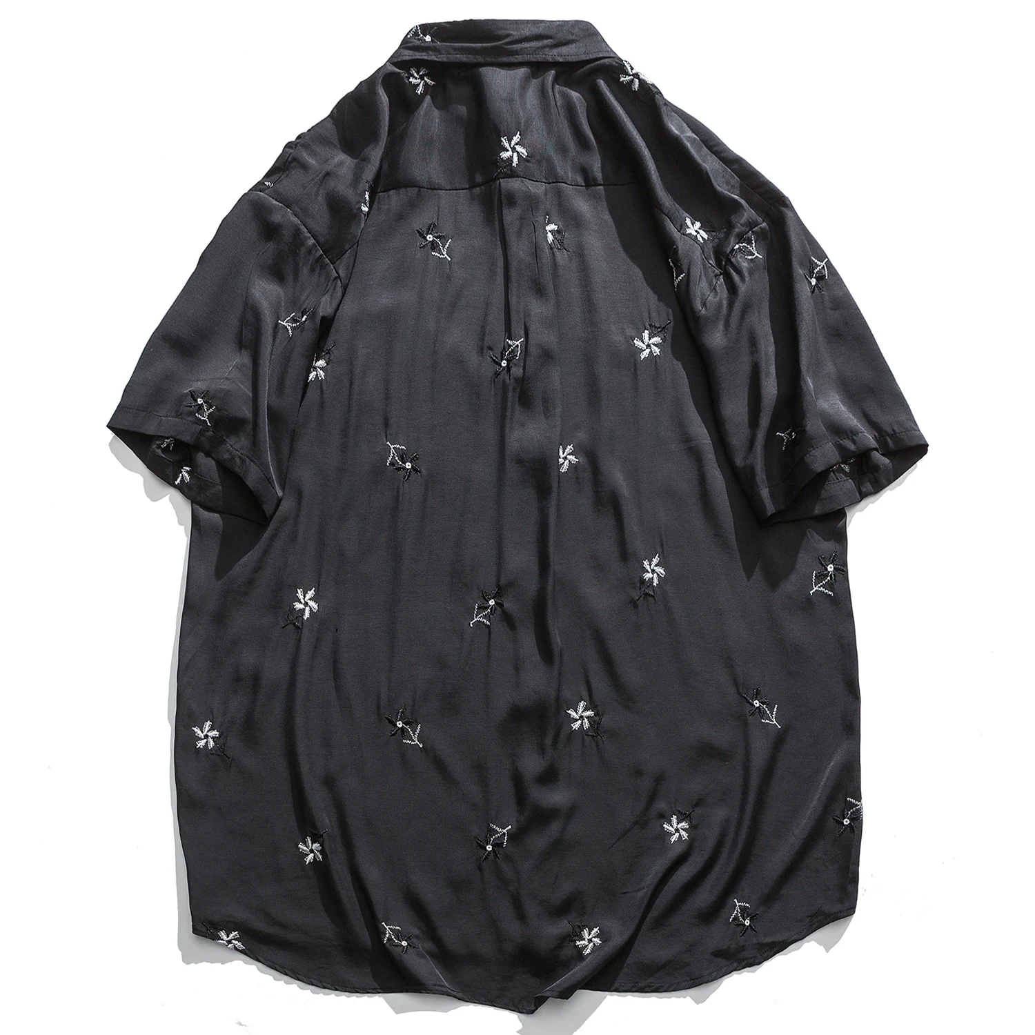 С цветочной вышивкой Рубашки Для мужчин в стиле хип хоп 2020 Японская уличная