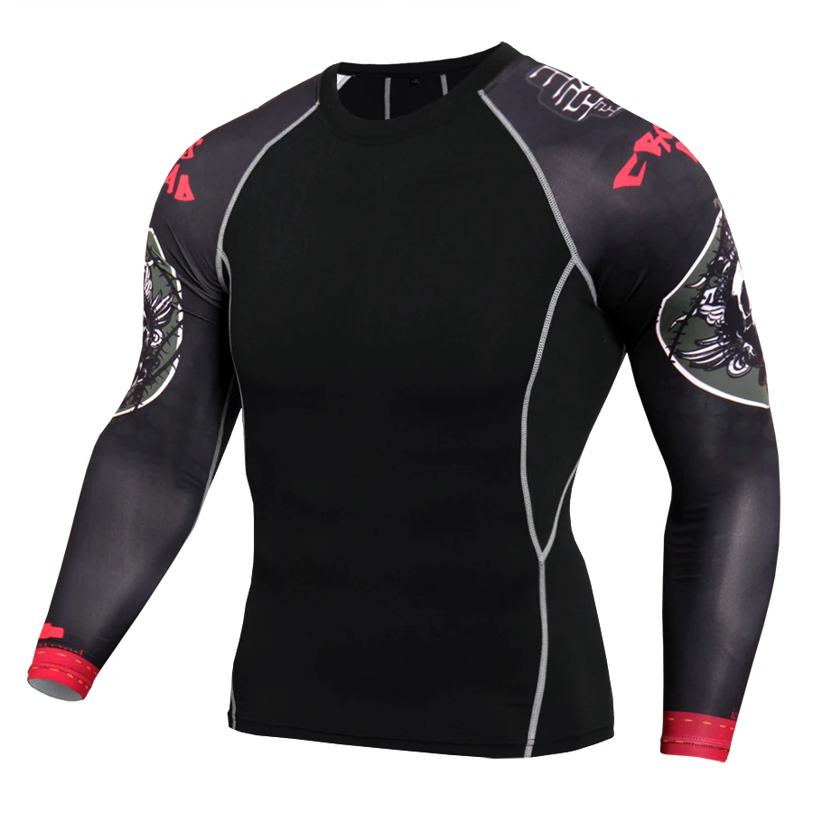 

New Men fitness male spring autumn round neck Training clothes long sleeve tights sports T-shirt
